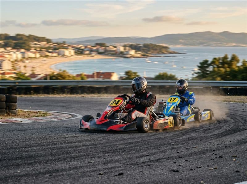Carrera de karts para despedidas de soltero en Sanxenxo