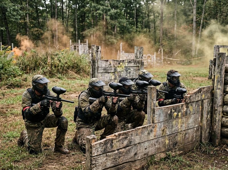 Guerra de paintball para despedidas de soltero en Sanxenxo