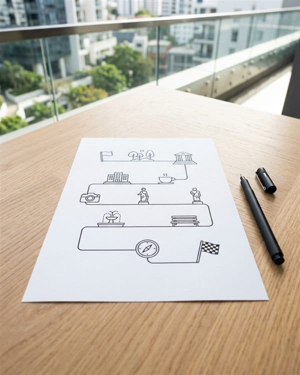 Mapa de pruebas de gincana para despedida de soltero en Sanxenxo
